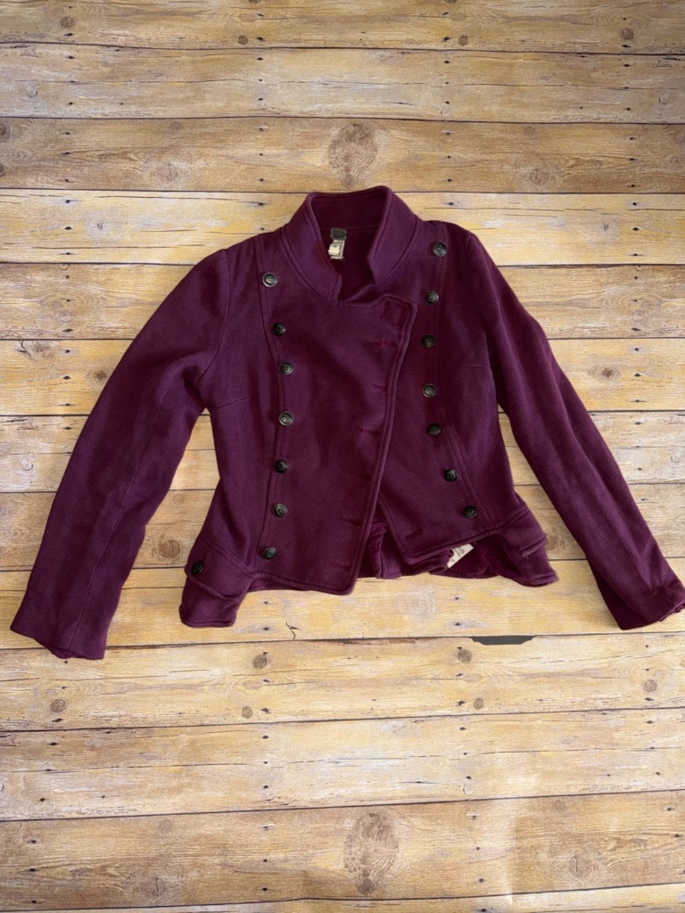 Free People maroon military-style jacket